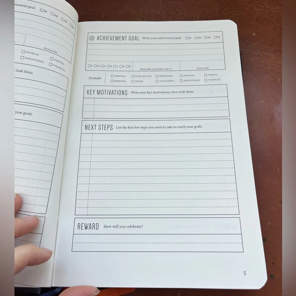 New A5 Full Focus Planner Linen Productivity Organizer Goal Setting Gray Paper